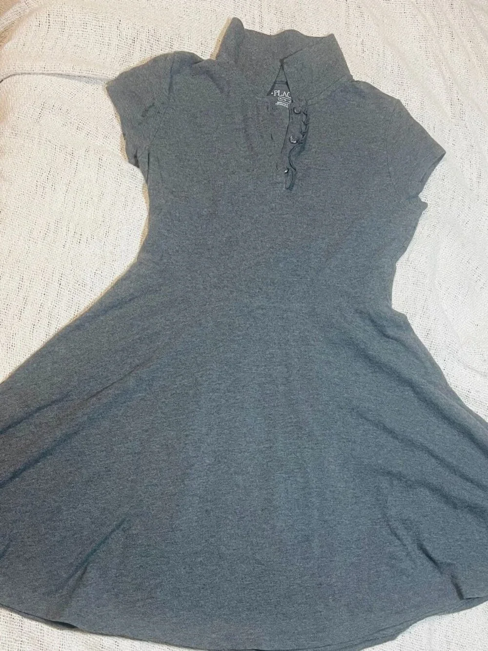 The Children's Place Girls Gray Polo Dress – Size XL 14